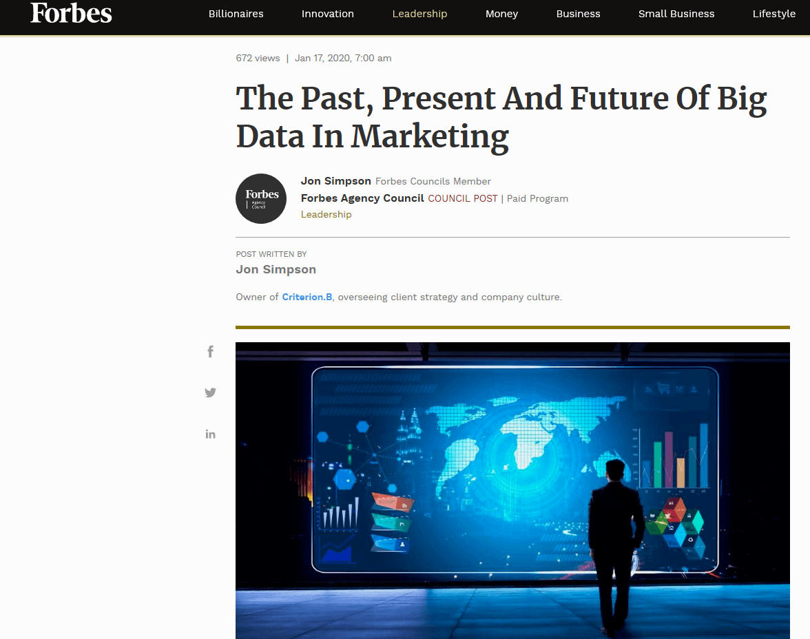 Forbes Article About Big Data and Marketing