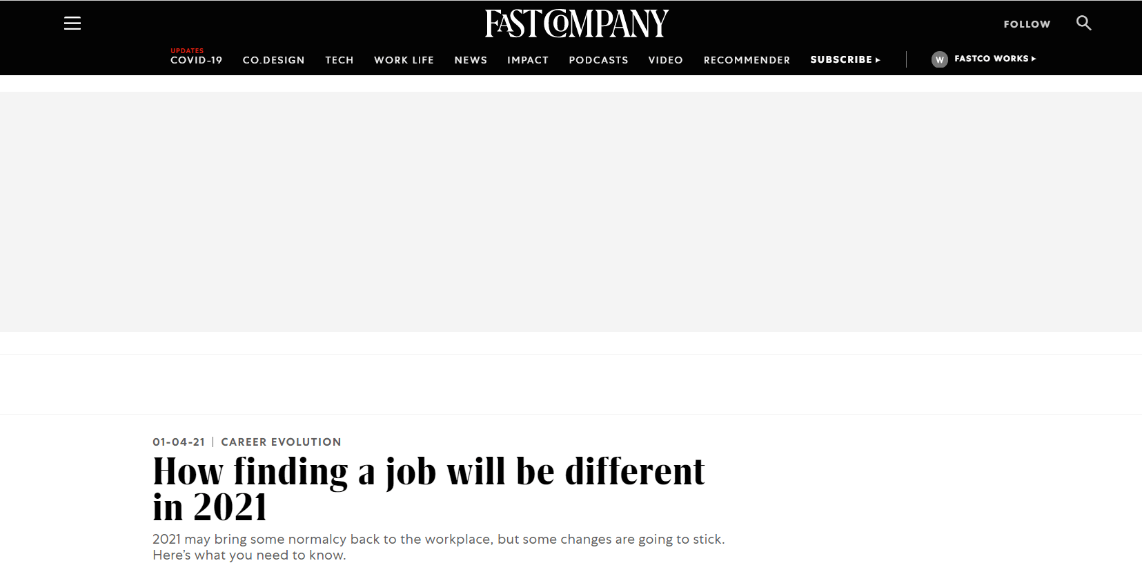 Fast Company - Finding a Job 2021